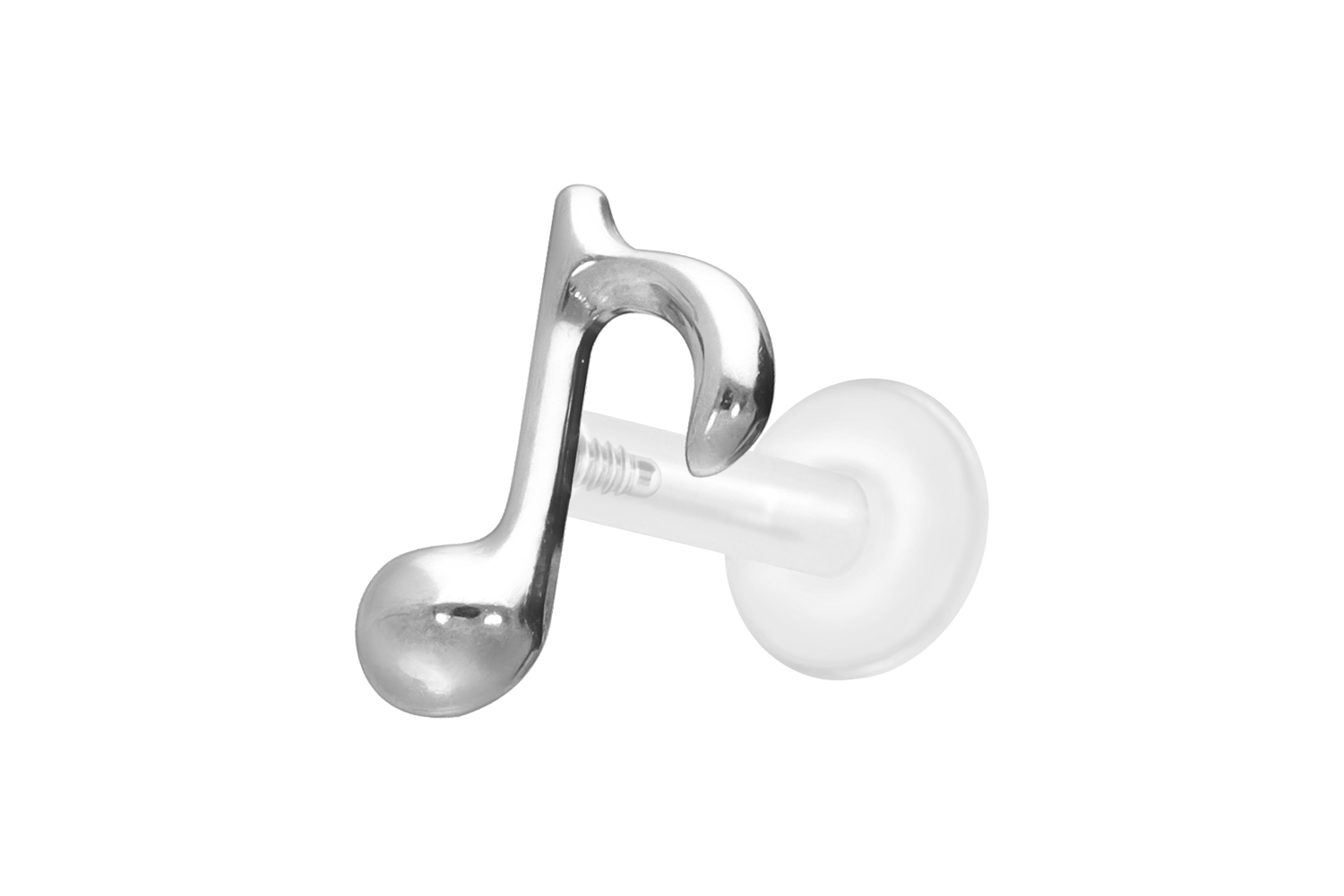 PTFE Labret Piercing mit Innengewinde + Titan-Aufsatz ACHTELNOTE